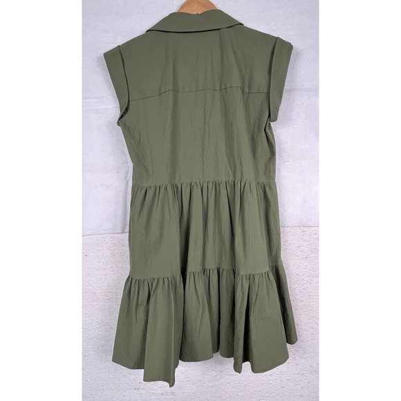 NWT Veronica Beard Trisha Tiered Shirt Green Dress with liner Button Down Size S - Picture 14 of 14